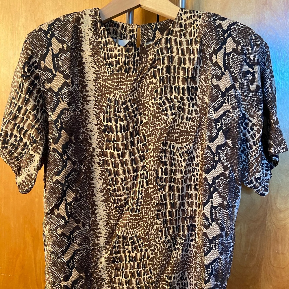 Snake Print Silk Blouse